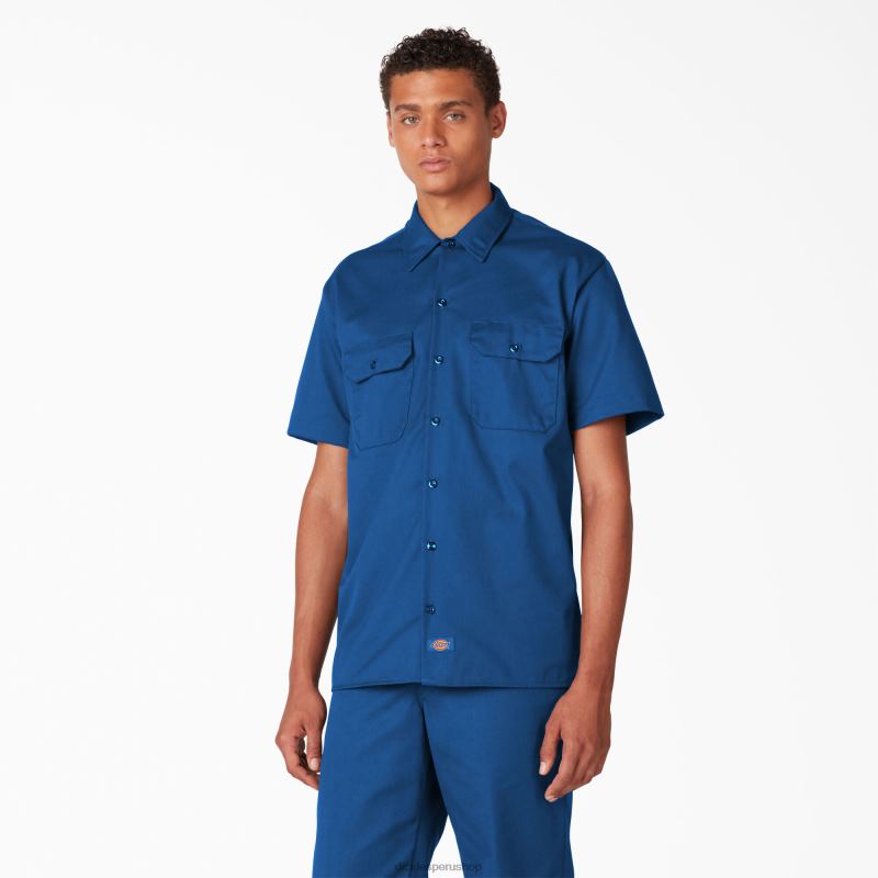 Dickies hombres camisa de trabajo de manga corta azul rey rb 2JJ0B499 ropa de trabajo 2JJ0B499 Ropa de trabajo especial Dickies Peru shop Chaquetas Dickies lima Peru son de estilo