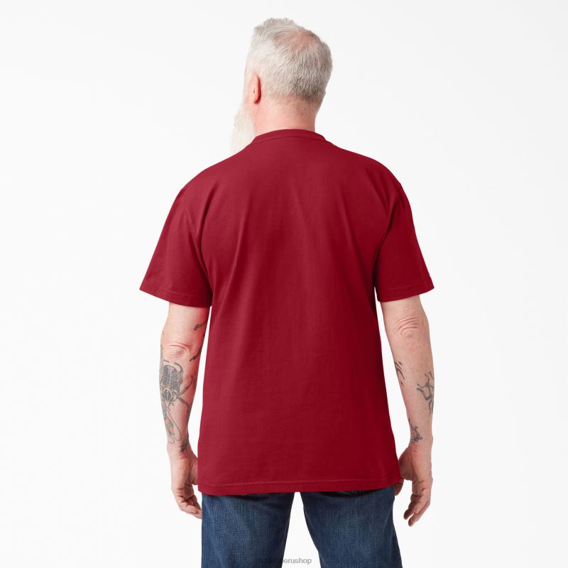 Dickies hombres camiseta de manga corta de peso pesado ingles rojo er 2JJ0B515 vestir 2JJ0B515 Ropa de trabajo especial Dickies Peru shop Chaquetas Dickies lima Peru son de estilo clasico