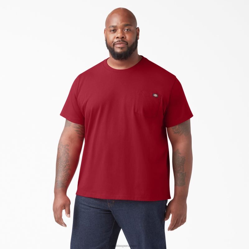 Dickies hombres camiseta de manga corta de peso pesado ingles rojo er 2JJ0B515 vestir 2JJ0B515 Ropa de trabajo especial Dickies Peru shop Chaquetas Dickies lima Peru son de estilo clasico